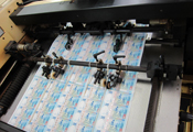 Intaglio printing on reverse side